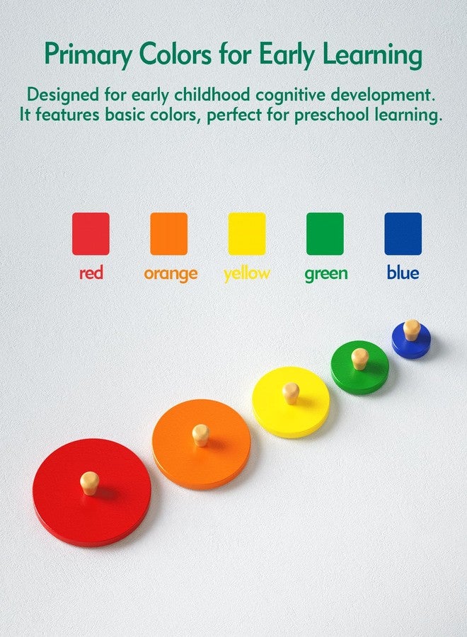 Boby Montessori Multiple Circle Puzzle Board, Knob Wooden Puzzle, Geometric Shape Puzzle Early Education Material Sensorial Toy for Toddler Shape & Color Sorter (Multiple Circle Puzzles) - Image 4